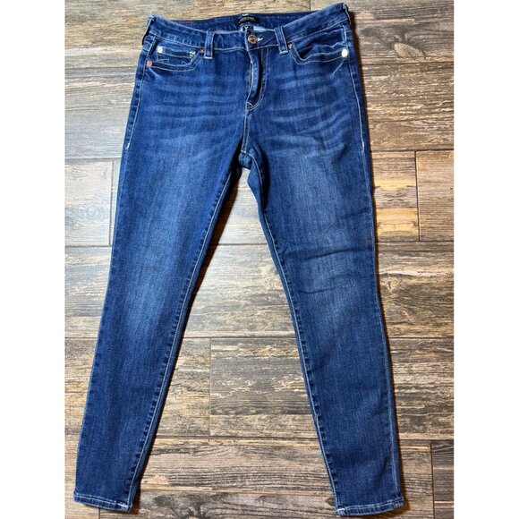 True Religion Size 30 Jennie Curvy Mid Rise Super Skinny Bling Jeans Western - Picture 2 of 11